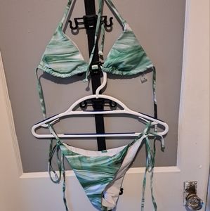 Womens VENUS Brand Green Marbled Bikini, New Without Tags, Size Medium